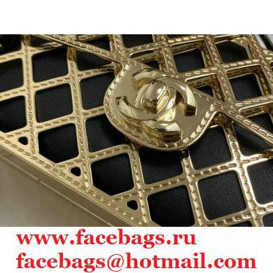 Chanel See Through Perforated Evening Bag AS2514 Metallic Gold 2021 - Click Image to Close