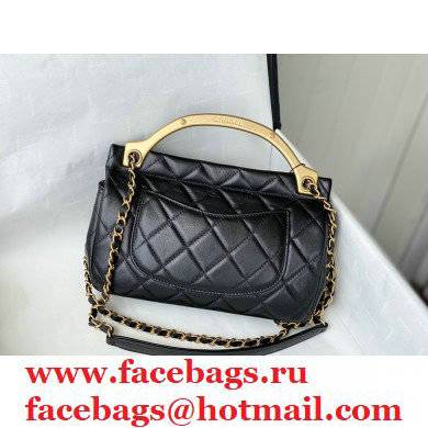 Chanel Smooth Calfskin Chain Handle Bag in BlackAs24383 2021 - Click Image to Close