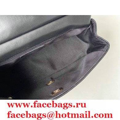 Chanel Smooth Calfskin Chain Handle Bag in BlackAs24383 2021
