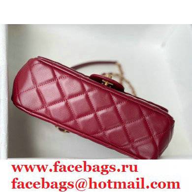 Chanel Smooth Calfskin Chain Handle Bag in RedAs24381 2021 - Click Image to Close