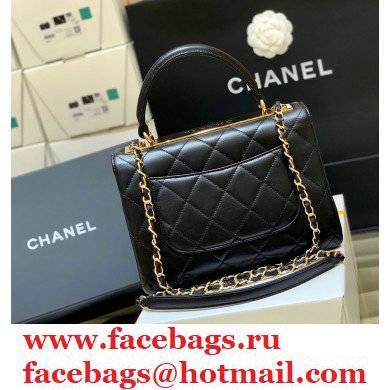 Chanel original quality Trendy CC Small Flap Top Handle Bag A92236 Black with gold hardware - Click Image to Close