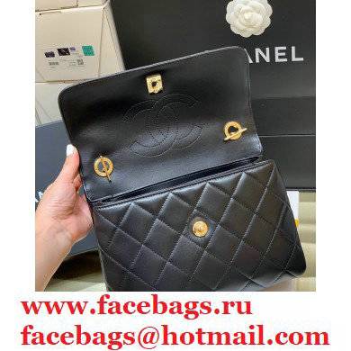 Chanel original quality Trendy CC Small Flap Top Handle Bag A92236 Black with gold hardware - Click Image to Close