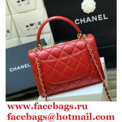Chanel original quality Trendy CC Small Flap Top Handle Bag A92236 red with gold hardware - Click Image to Close