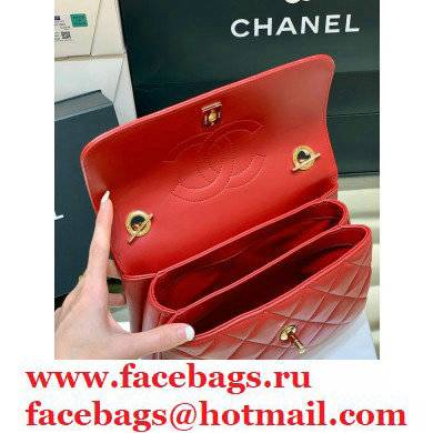 Chanel original quality Trendy CC Small Flap Top Handle Bag A92236 red with gold hardware