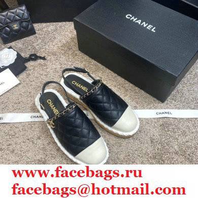 Chanel sheepskin/canvas Fisherman Sandals in Black Cs005 2021