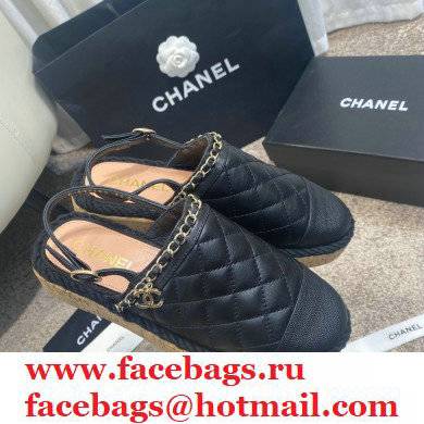 Chanel sheepskin/canvas Fisherman Sandals in Black Cs008 2021 - Click Image to Close