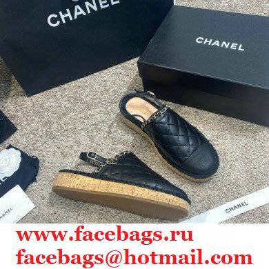 Chanel sheepskin/canvas Fisherman Sandals in Black Cs008 2021
