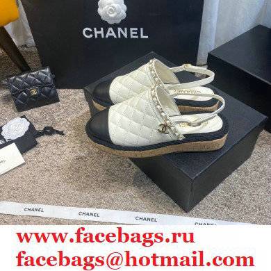 Chanel sheepskin/canvas Fisherman Sandals in White Cs004 2021