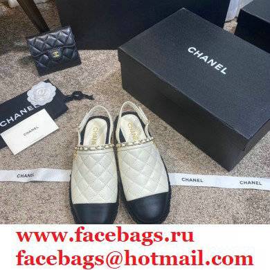 Chanel sheepskin/canvas Fisherman Sandals in White Cs004 2021