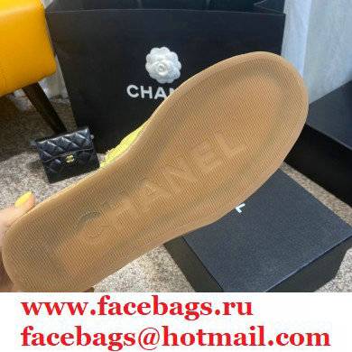 Chanel sheepskin/canvas Fisherman Sandals in Yellow Cs007 2021 - Click Image to Close
