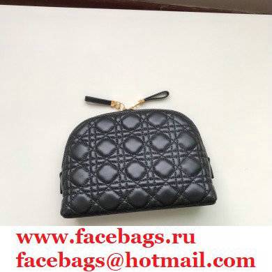 Dior Caro Beauty Pouch Bag in Cannage Lambskin Black 2021