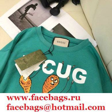 GUCCI Online Exclusive Freya Hartas ICCUG print sweatshirt GREEN 2021 - Click Image to Close
