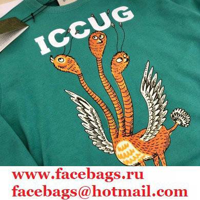 GUCCI Online Exclusive Freya Hartas ICCUG print sweatshirt GREEN 2021
