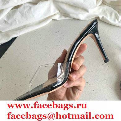 Gianvito Rossi Heel 10cm PVC Elle Mules Transparent Black