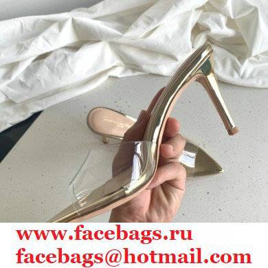 Gianvito Rossi Heel 10cm PVC Elle Mules Transparent Gold