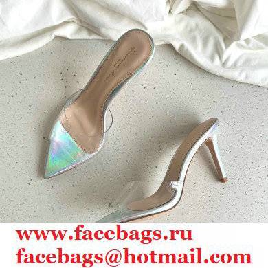 Gianvito Rossi Heel 10cm PVC Elle Mules Transparent Silver