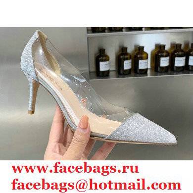 Gianvito Rossi Heel 7cm Plexi Pumps Glitter Silver - Click Image to Close