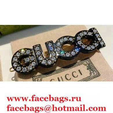 Gucci Crystal hair slide 657510 Black
