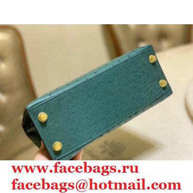 HERMES OSTRICH LEATHER KELLY 25 BAG Malachite - Click Image to Close