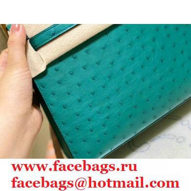 HERMES OSTRICH LEATHER KELLY 25 BAG turquoise - Click Image to Close