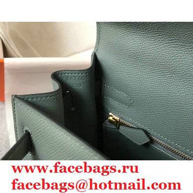 Hermes Kelly 25CM Almond green Epsom Leather Palladium Hardware Handbag 2021