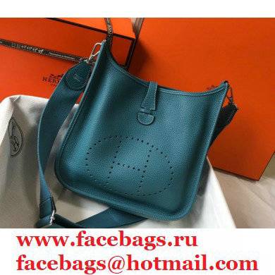 Hermes Togo Leather Evelyne III PM Bag denim blue