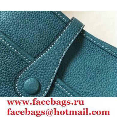 Hermes Togo Leather Evelyne III PM Bag denim blue