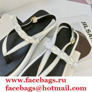JW Anderson Braided Leather Strap Flatform Sandals White 2021