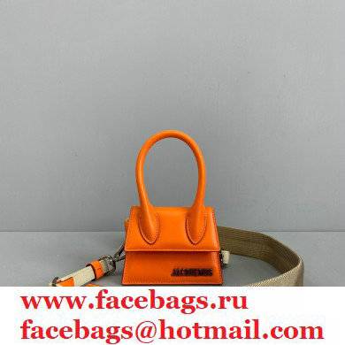 Jacquemus Leather Mini Handbag in Orange Ja002 2021