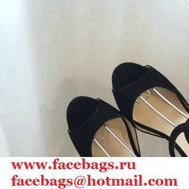 Jimmy Choo Heel 10.5cm EMSY Sandals Suede Black 2021