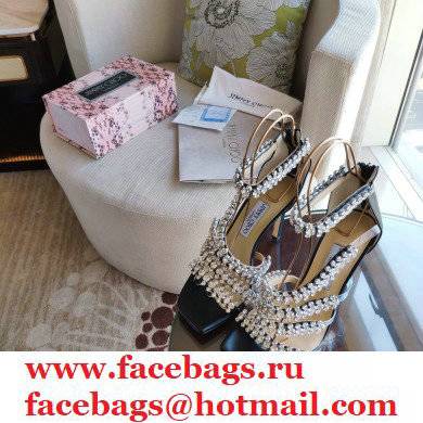 Jimmy Choo Heel 8.5cm Josefine Sandals Black with Crystal Embellishment 2021