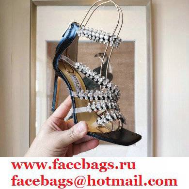 Jimmy Choo Heel 8.5cm Josefine Sandals Black with Crystal Embellishment 2021