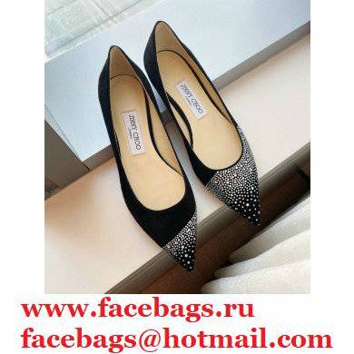 Jimmy Choo Love Flats Crystal Covered Suede Black 2021