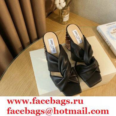 Jimmy Choo Plexi Block Heel 8.5cm HAITI Leather Mules Black 2021 - Click Image to Close