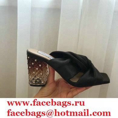 Jimmy Choo Plexi Block Heel 8.5cm HAITI Leather Mules Black 2021