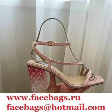 Jimmy Choo Plexi Heel 8.5cm ART Sandals Pink 2021