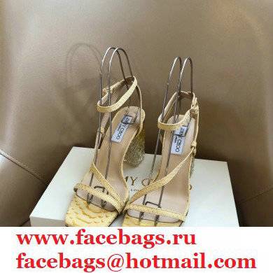 Jimmy Choo Plexi Heel 8.5cm ART Sandals Yellow 2021 - Click Image to Close