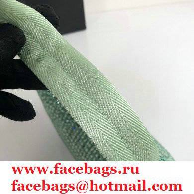 Prada Sequins Re-Edition 2000 Nylon Mini Hobo Bag 1NE515 green 2021
