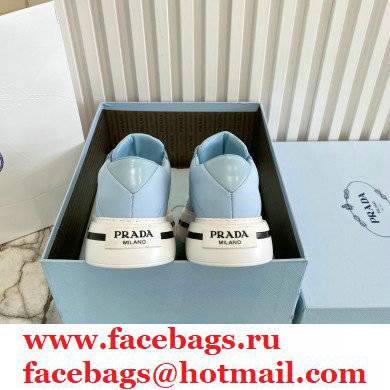Prada Sheepskin Lining Platform Sneakers in Blue P03 2021