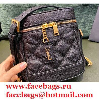 Saint Laurent 80's Vanity Bag in Grained Embossed Leather 649779 Black