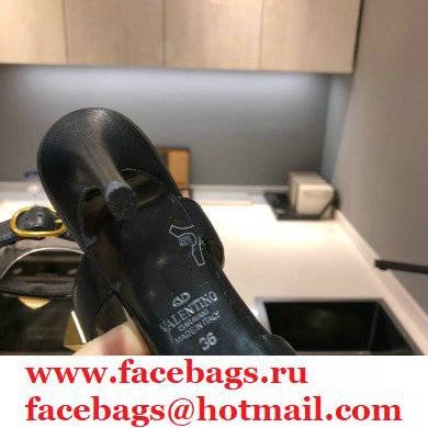 Valentino Heel 8cm Calfskin Roman Stud Pumps Black 2021 - Click Image to Close