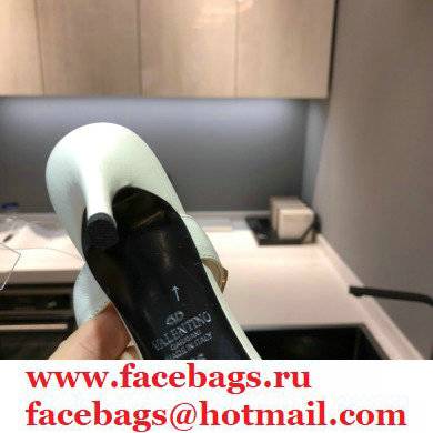 Valentino Heel 8cm Calfskin Roman Stud Pumps White 2021