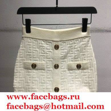 balmain knitted skirt white 2021 - Click Image to Close