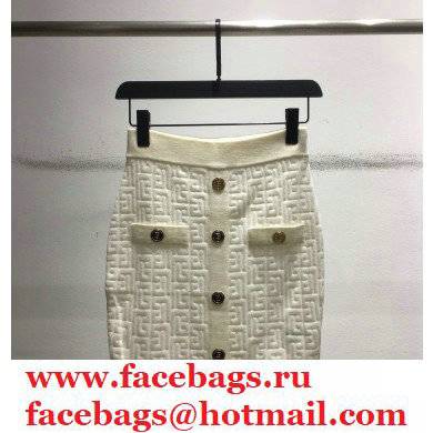 balmain knitted skirt white 2021 - Click Image to Close