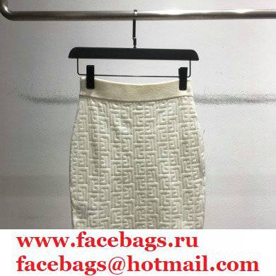 balmain knitted skirt white 2021