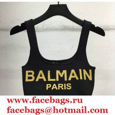 balmain logo print bralette black 2021 - Click Image to Close