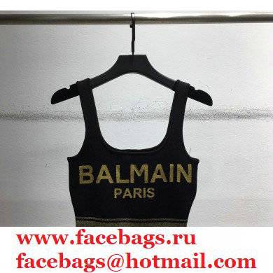 balmain logo print bralette black 2021 - Click Image to Close