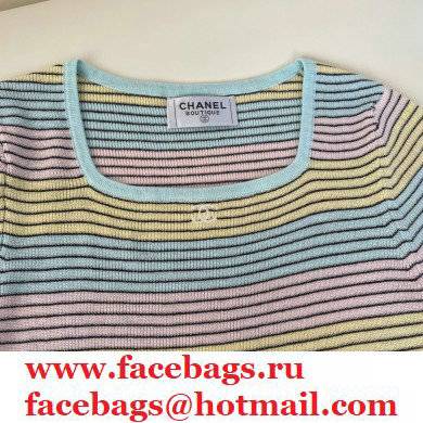 chanel knitted strippped T-shirt 2021