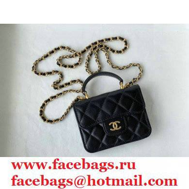 chanel lambskin black FLAP COIN PURSE WITH CHAIN ap2200 - Click Image to Close