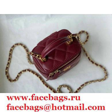 chanel lambskin burgundy SMALL VANITY WITH CHAIN ap2198 - Click Image to Close